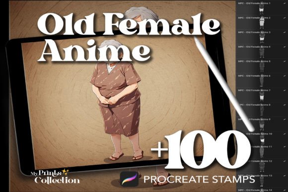 100 Procreate Old Female Anime Stamps: A Deep Dive into Timeless Character Design