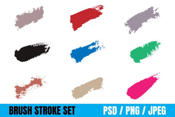 Abstract Brush Stroke Set, Dirty Brushes: The Texture Your Designs Need