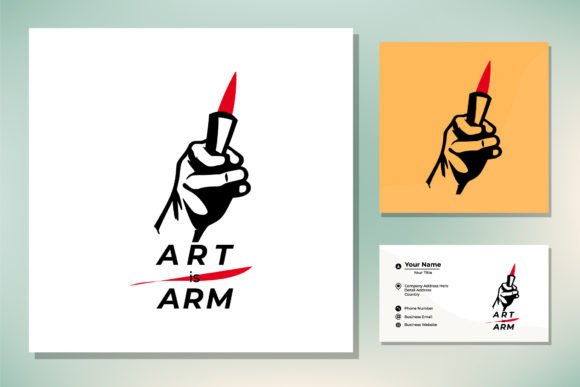 Arm with Brushes: A Creative Logo Symbol