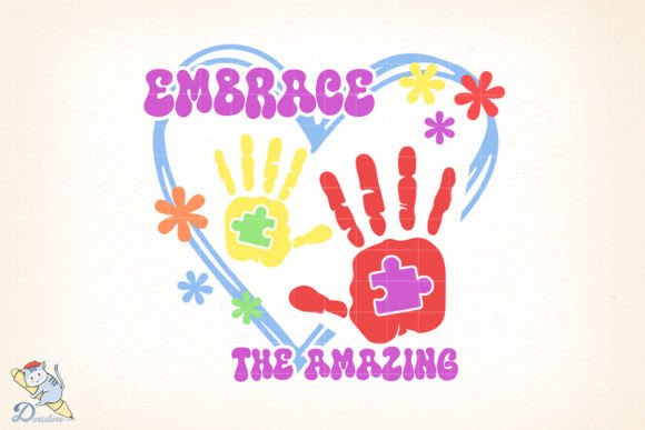 Autism Embrace the Amazing: A Handcrafted Digital Art Piece