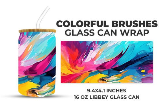 Colorful Brushes Glass Can Wrap: Transforming Everyday Hydration
