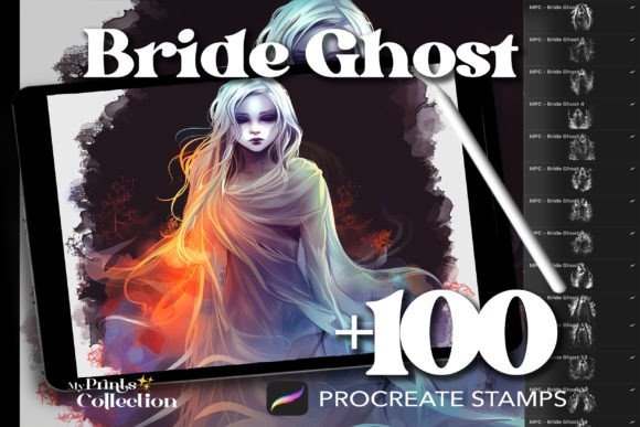 Elevate Your Digital Artistry with 100 Procreate Bride Ghost Stamps