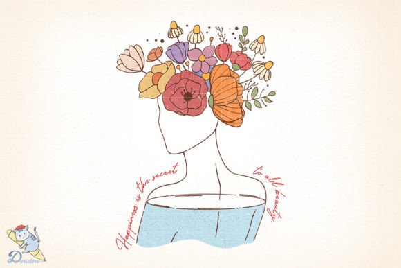 Happiness is the Secret to All Beauty: A Timeless Quote in Artistic Form