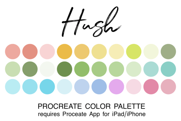 Hush Procreate Color Palette: Soft Tones
