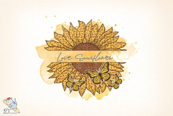 Love Sunflower Sublimation: Merging Hand-Drawn Art with Digital Precision