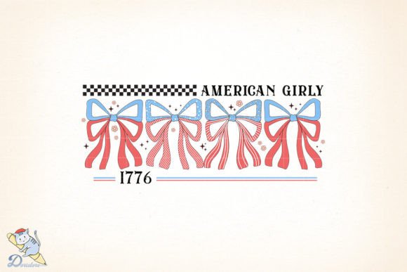 Retro 4th of July American Girly: A Freehand Digital Art Experience