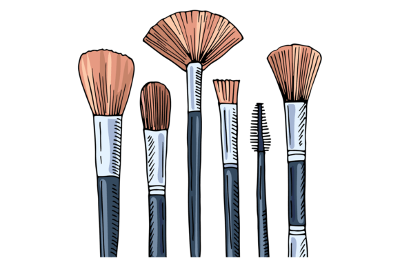 Understanding the Makeup Brushes Set Color Sketch: Hand Drawn Assets for Design